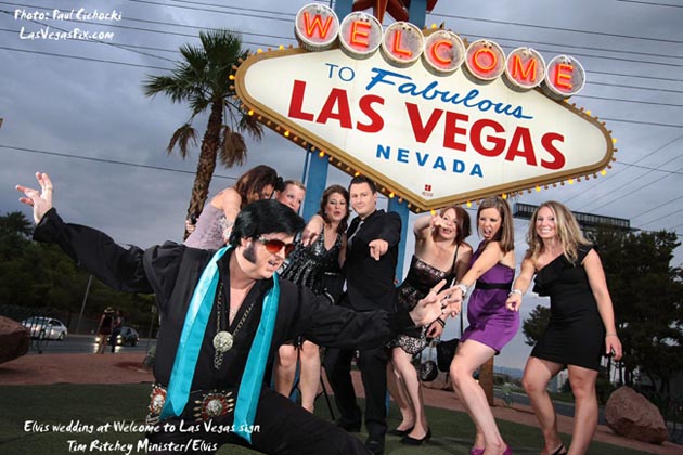 ELVIS weddings at the Las Vegas sign