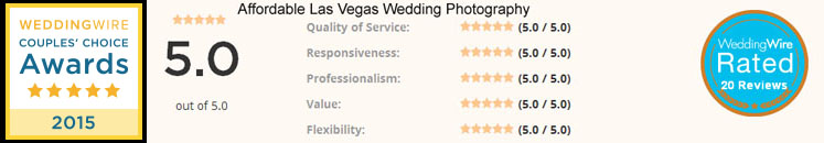 Wedding Wire Couples Choice award 2015 Affordable Las Vegas Wedding photography